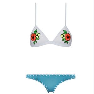 🌺🩵Triangl Dree Floral Embroidered Bikini Set🌺🩵